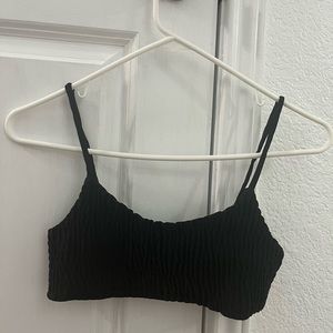 Black Textured Shein Bikini Top